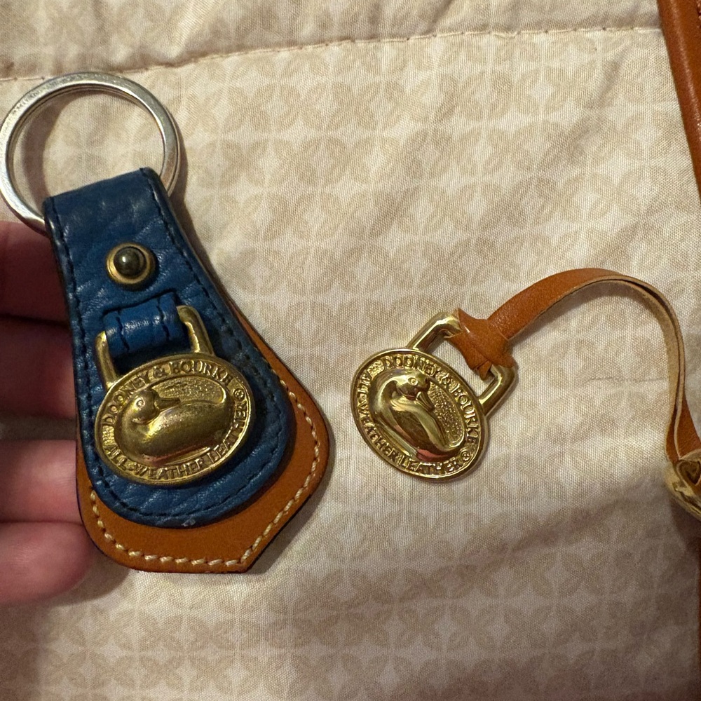 Dooney & Bourke Blue and Tan Leather Crossbody - Picture 9 of 11